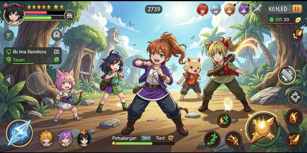 Tampilan gameplay yang seru dan penuh warna dalam 2739.
