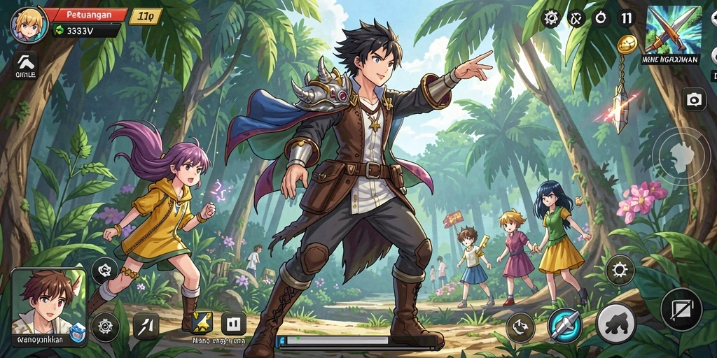 Screenshot gameplay anime 333V dengan grafis menawan.