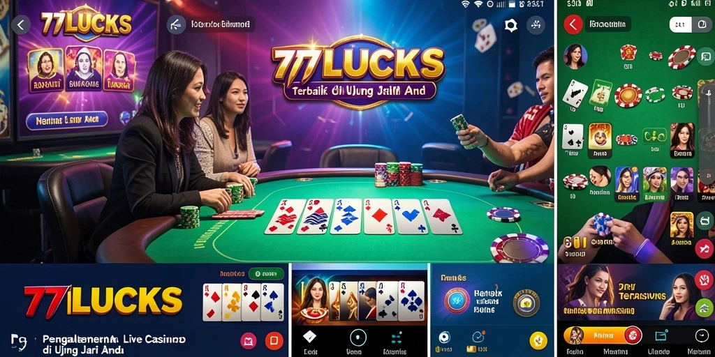 Tampilan gameplay Live Casino yang mendebarkan di 77LUCKS.