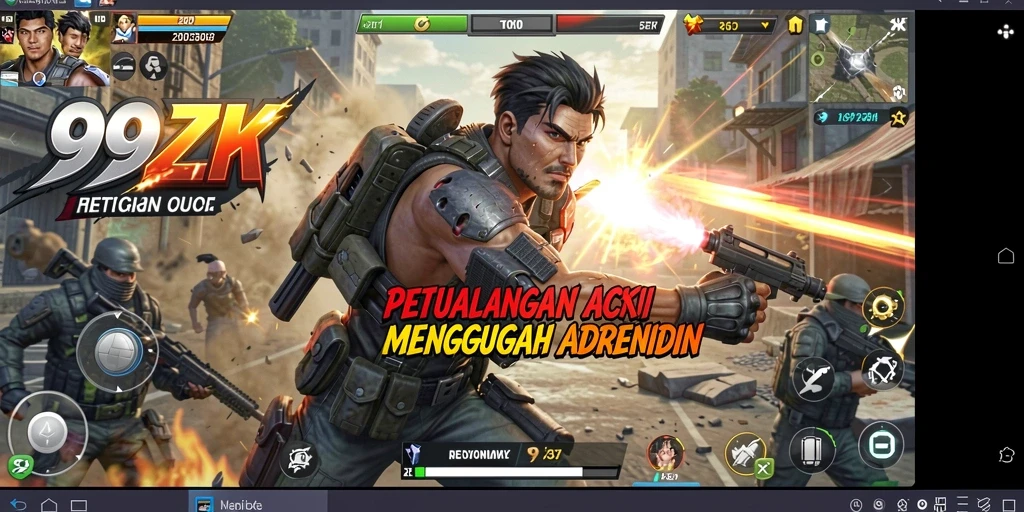 Screenshot gameplay 99ZK dengan aksi mendebarkan.