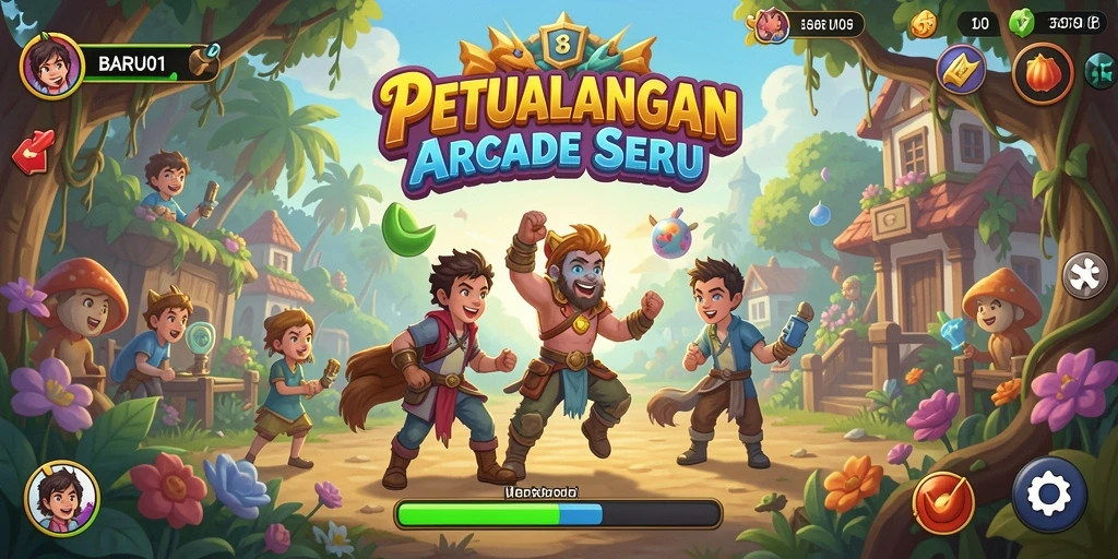 Screenshot gameplay BARU01 yang penuh aksi dan tantangan Arcade.