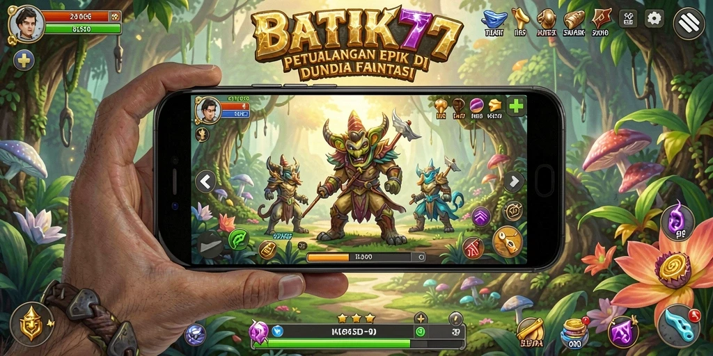 Tampilan gameplay seru dengan pertempuran penuh strategi di BATIK77.