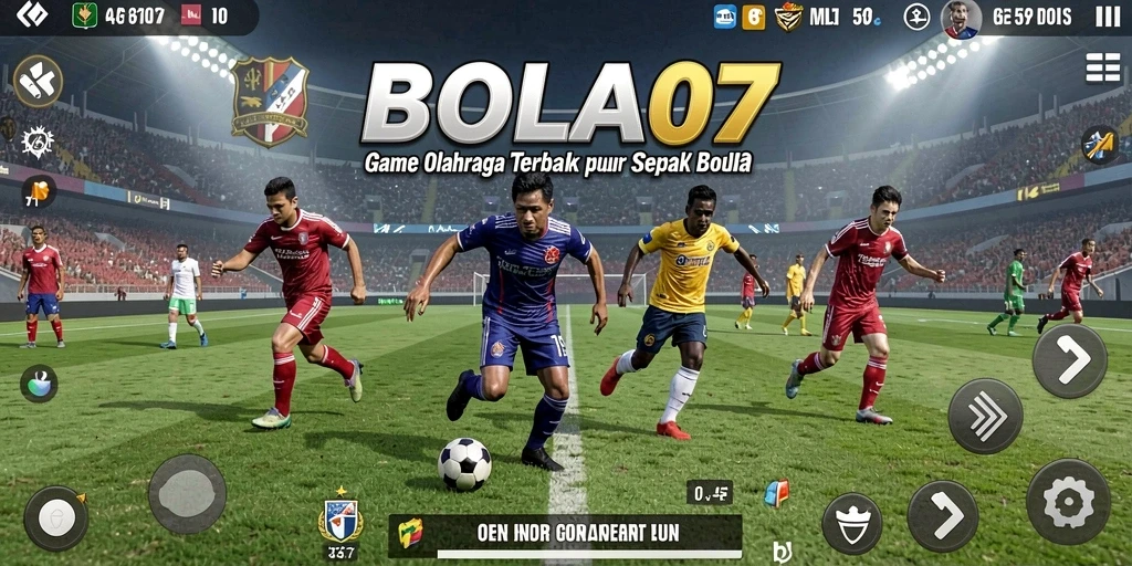 Tampilan dinamis gameplay BOLA07 yang penuh aksi.
