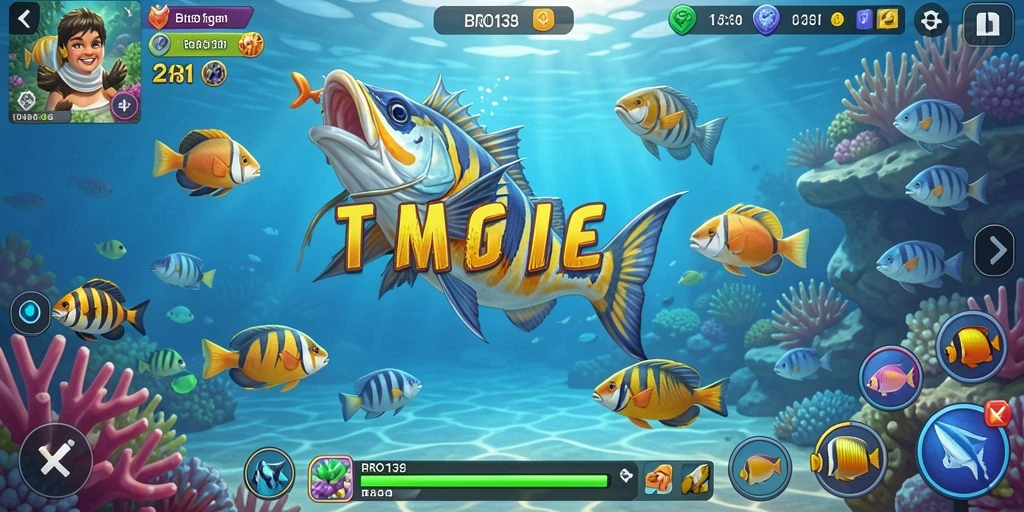 Screenshot gameplay BRO138 menampilkan aksi menembak ikan yang menarik.