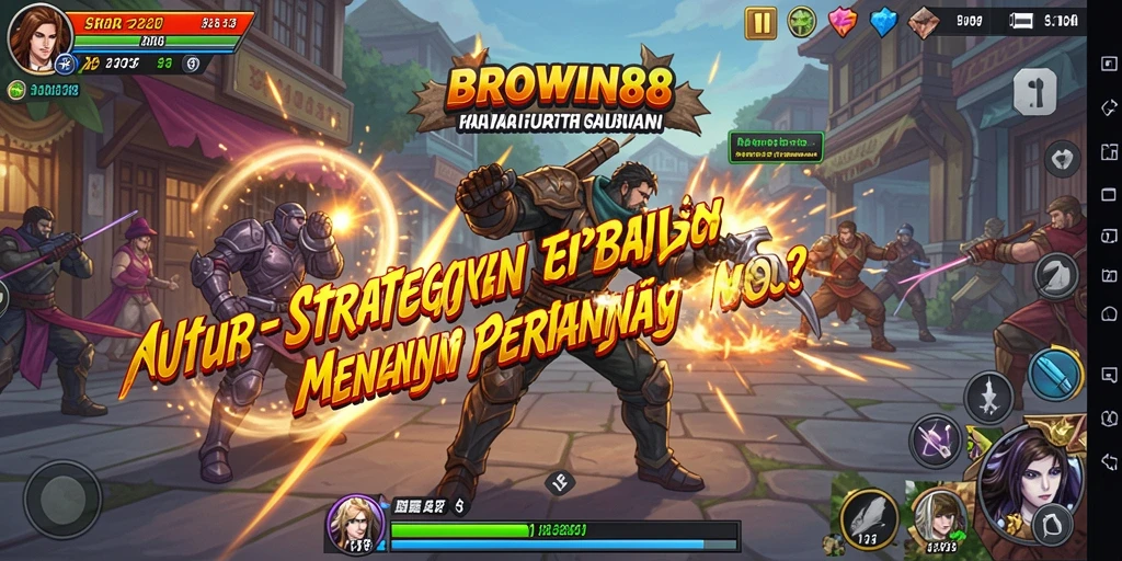 Tangkapan layar menarik dari gameplay BROWIN88 menunjukkan strategi bertarung yang intens.