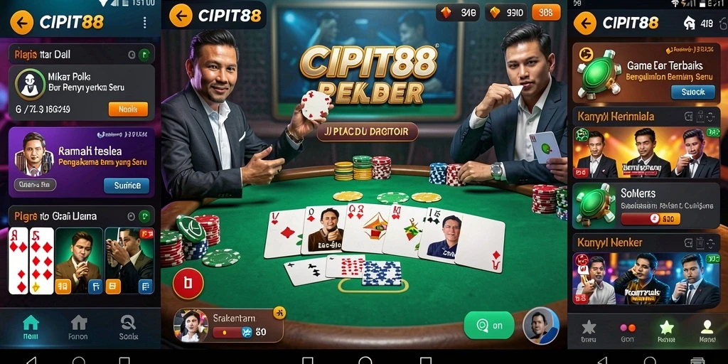 Tampilan gameplay seru di CIPIT88 saat bermain Poker online.