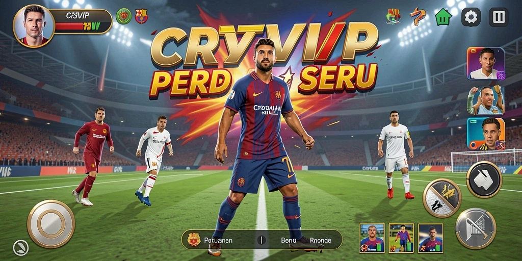 Tangkapan layar CR7VIP menampilkan gameplay menarik dengan karakter Ronaldo beraksi.
