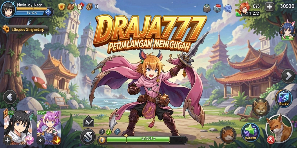 Tampilan gameplay seru dan karakter Anime yang menarik di DRAJA777.