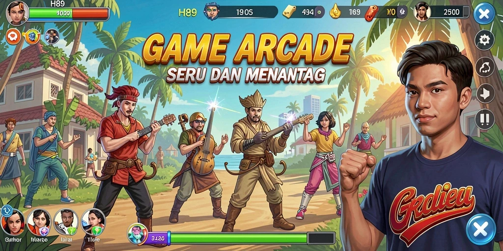Screenshot gameplay H89 yang menampilkan tantangan seru di level Arcade.
