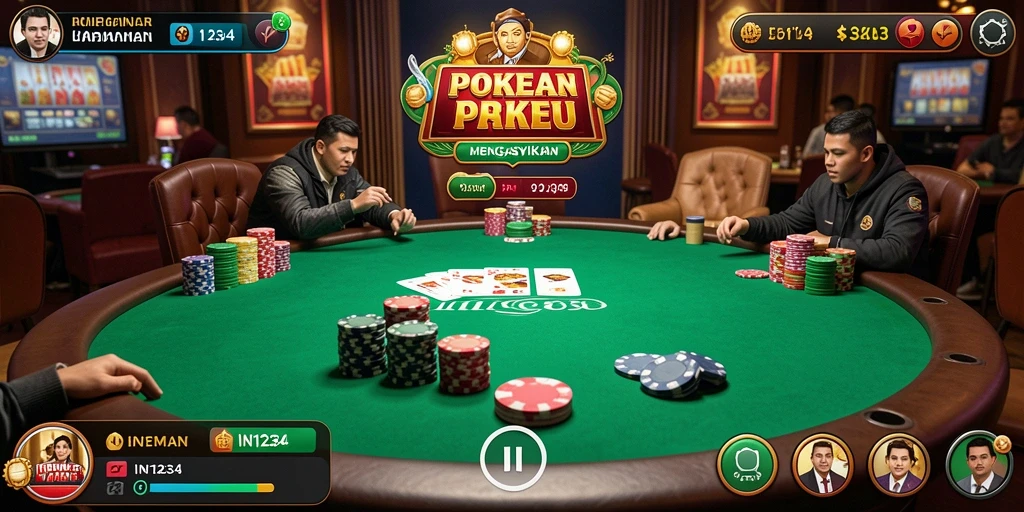Tampilan gameplay poker yang mendebarkan di IN1234.