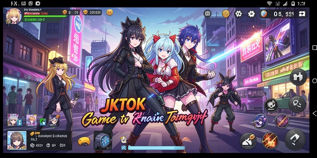 Tangkapan layar menunjukkan aksi seru dalam game Anime JKTOK.