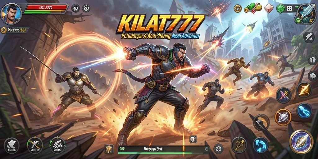 Screenshot KILAT777 menampilkan aksi pertempuran epik dalam gameplay ARPG.