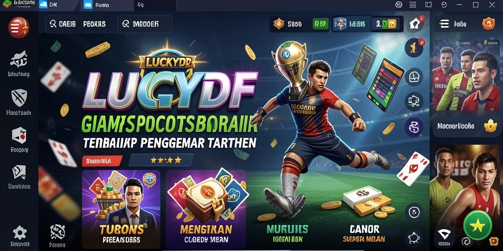 Screenshot utama LUCKYDF menampilkan tampilan taruhan olahraga yang menarik.