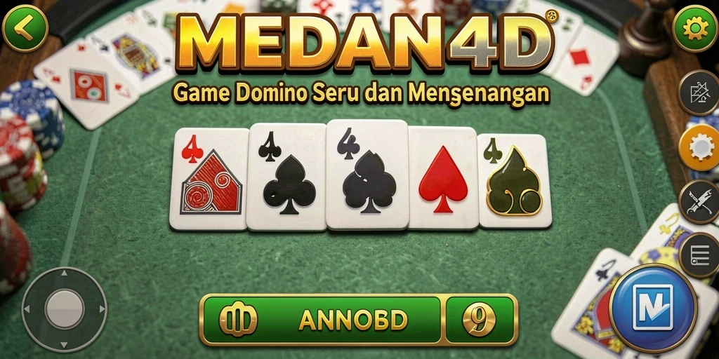 Tampilan gameplay seru di MEDAN4D saat bermain Domino.