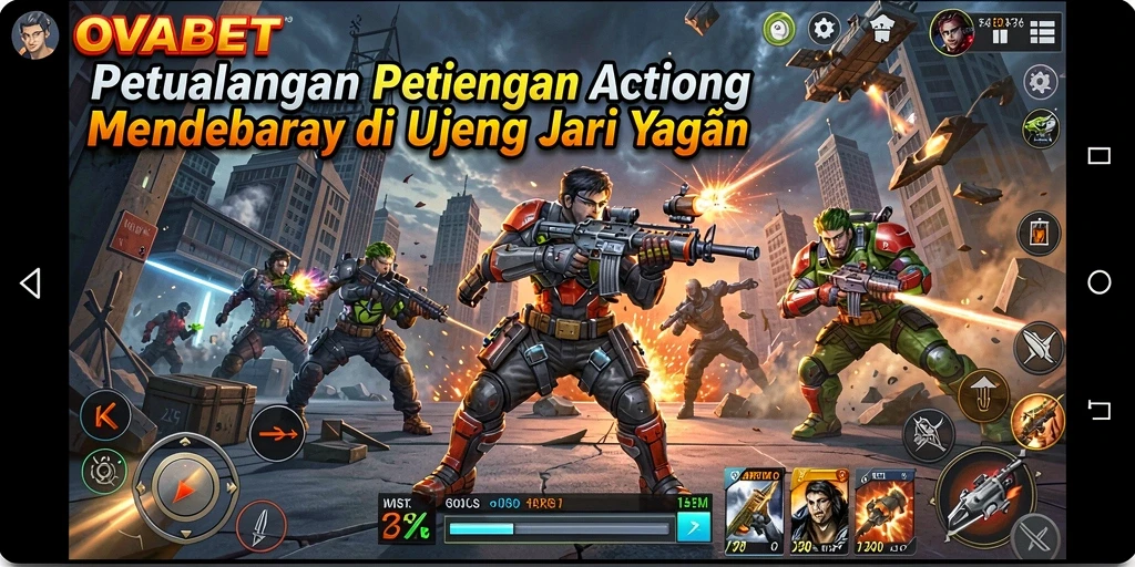 Tampilan seru dari gameplay OVABET saat pertarungan berlangsung.