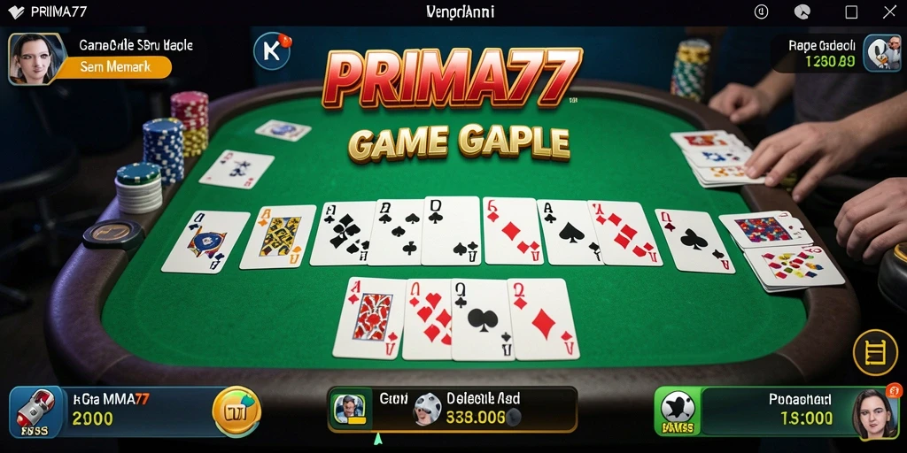 Tampilan gameplay seru PRIMA77 dengan papan Gaple yang menarik.