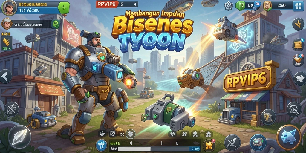 Tampilan gameplay RPVIP6 yang menegangkan dalam membangun bisnis Tycoon.