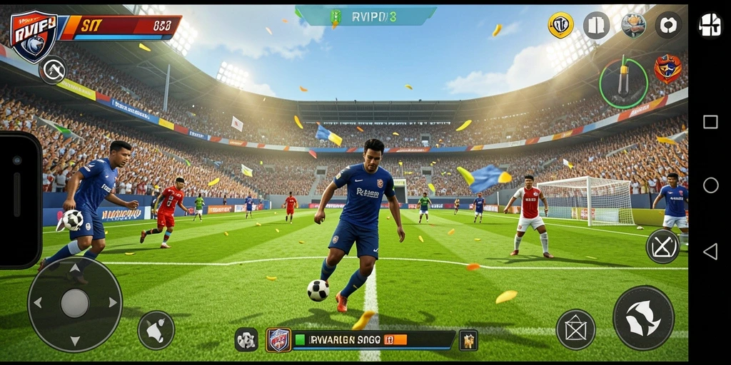 Tampilan utama gameplay RVIP3 yang menampilkan aksi seru olahraga.