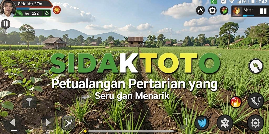 Screenshot gameplay SIDAKTOTO menampilkan aktivitas bertani yang seru.