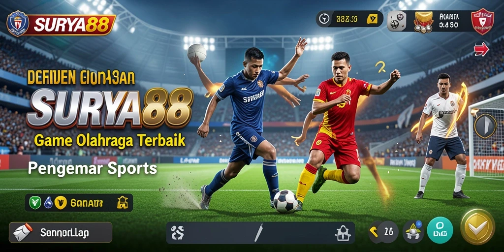 Tampilan gameplay seru dari SURYA88 yang menampilkan aksi olahraga yang mendebarkan.