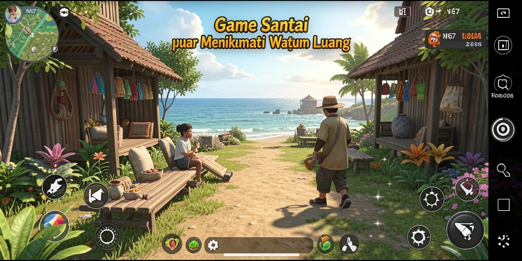 Gameplay W67 yang menyenangkan dan penuh warna.