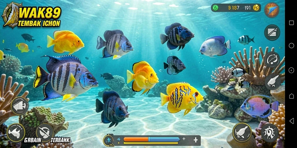 Screenshot gameplay WAK89 menampilkan aksi tembak ikan yang seru.
