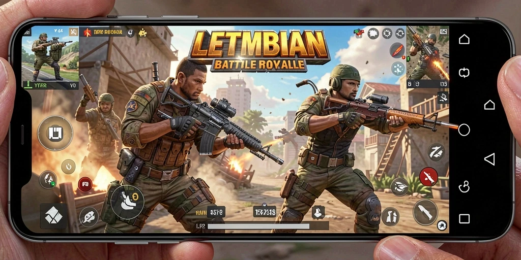 Gameplay intens dalam YYRR, peta yang luas dan pertempuran seru.