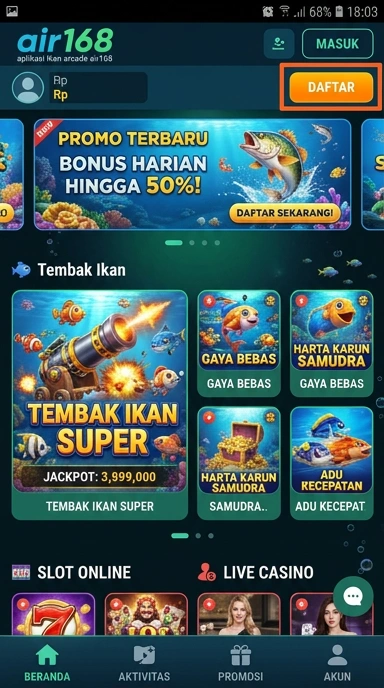 Proses unduh aplikasi yang cepat dan aman di air168.